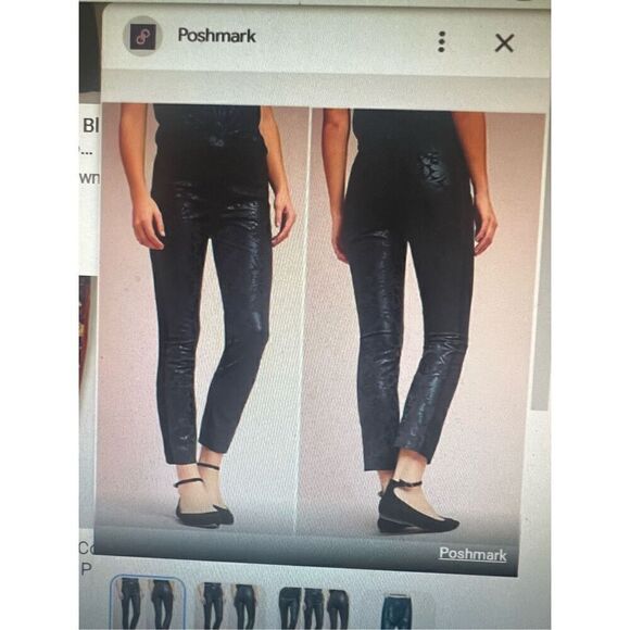 Anthropologie The Rssential Skinny Black Jacquard Tuxedo Pants Size 8 - Picture 1 of 10